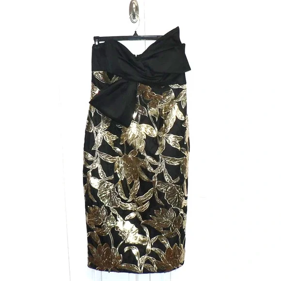 slim fit dress slacks Gold Embroidered Tulle Gown